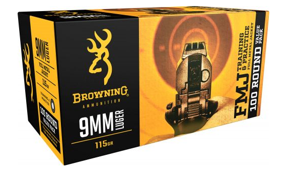 buy Browning Training & Practice 9mm 115 GR Full Metal Jacket 100 Bx 5 Cs Value Pack online