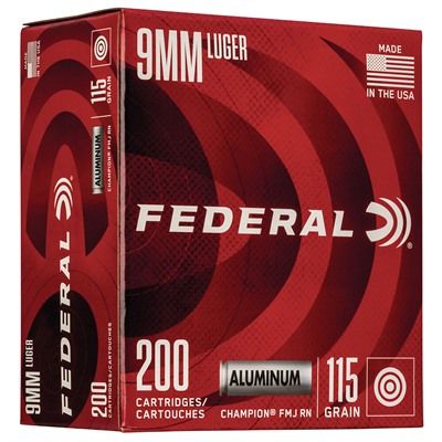 Buy Federal Ammo 9mm 115gr FMJ Champion Aluminum 200 box Online