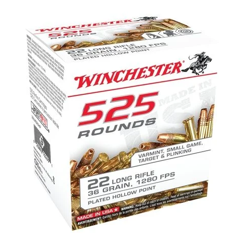 Buy Winchester .22 LR Bulk Pack 36 Grain Copper Plated Hollow Point 525rd box Online