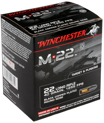 Buy Winchester S.22 LRT M-22 .22 LR Lead Round Nose 40 GR 1000Rd box online