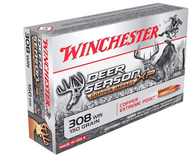 Buy Winchester Deer Season XP Copper Impact Ammunition 308 Winchester 150 Grain Copper Extreme Point Polymer Tip Lead-Free Box of 20