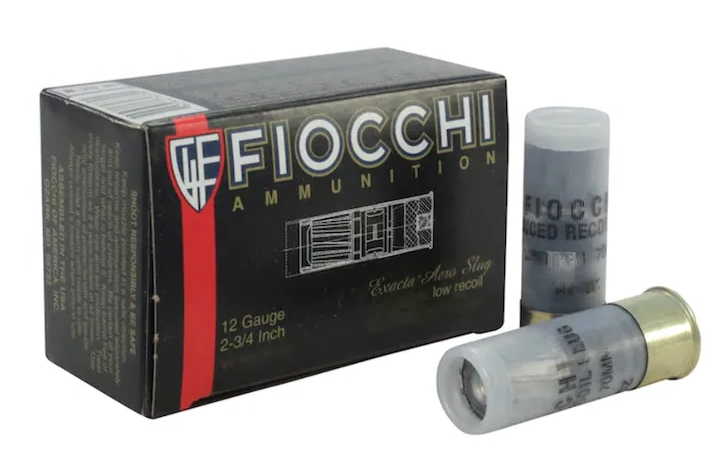 Fiocchi Low Recoil Ammunition 12 Gauge 2-3 4 1 oz Aero Slug
